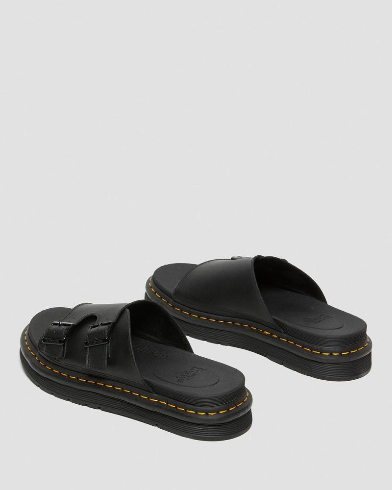 Sandalias Deslizantes Dr Martens Dax Men's Cuero Hombre Negros | MX 171BEX